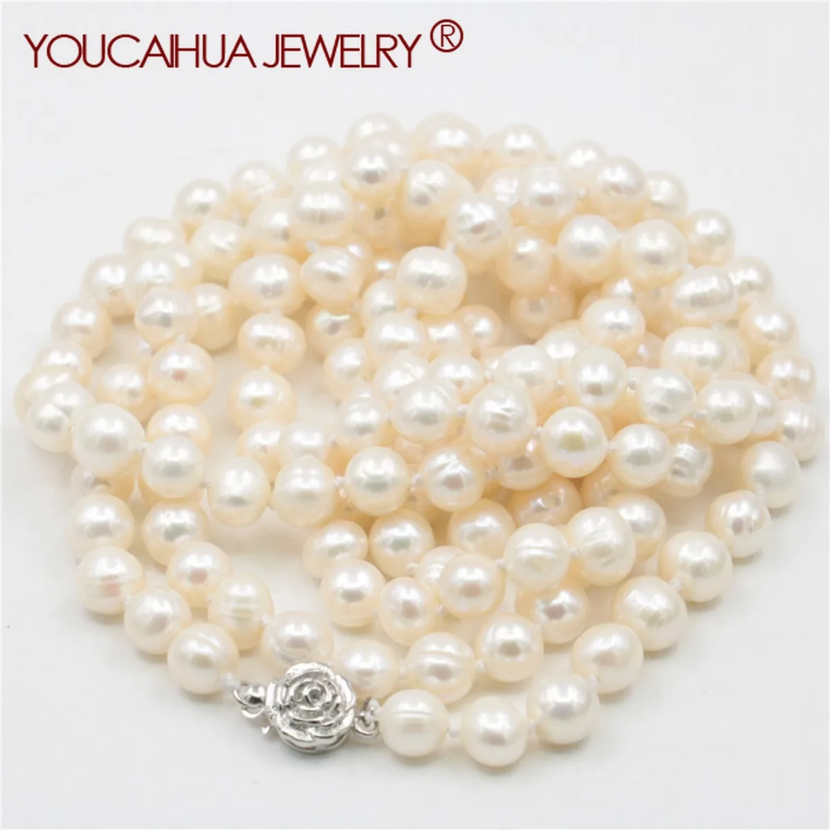 

Natural 8-9mm Akoya Freshwater Pearl Necklace Sweater Chain Women Girl Fashion Jewelry Making Design Hand Made Ornaments 50inch