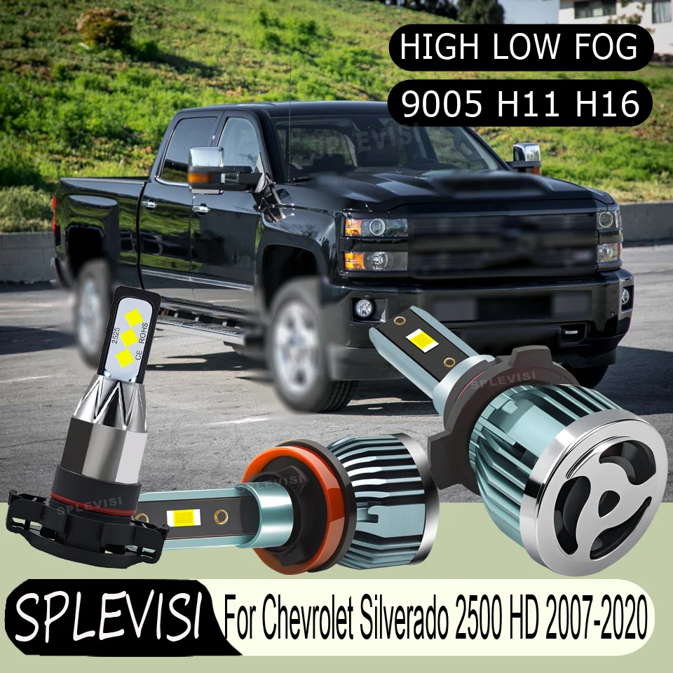 

Headlight foglight LED Longer Lifespan IP68 For Chevrolet Silverado 2500 HD 2007 2008 2009 2010 2011 2012 2013 2014 2015-2020
