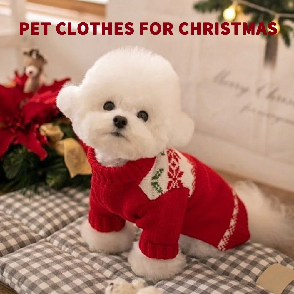 

TTT Small Dogs Cats Puppies Winter Warm Two Legged Sweaters Festival Christmas Dog Clothes