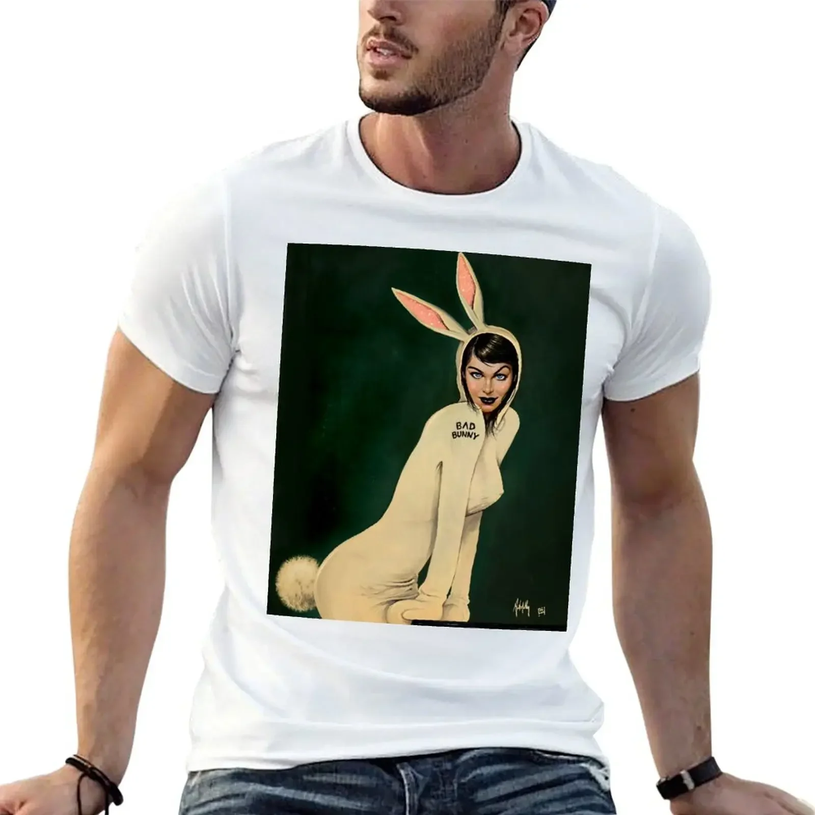 

BAD BUNNY T-Shirt graphic t shirt vintage Blouse big and tall t shirts for men