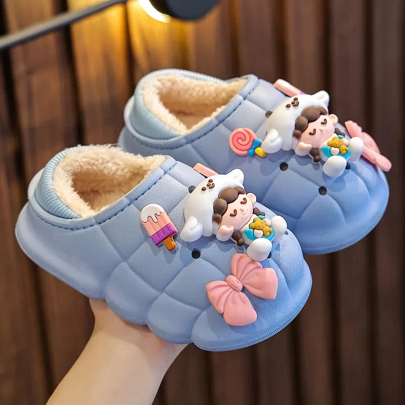 Nuovo arrivo Babi Furry Shoes Cute Cartoon pantofole ragazze ragazzi Indoor Warm Baby Shoe pantofola invernale impermeabile