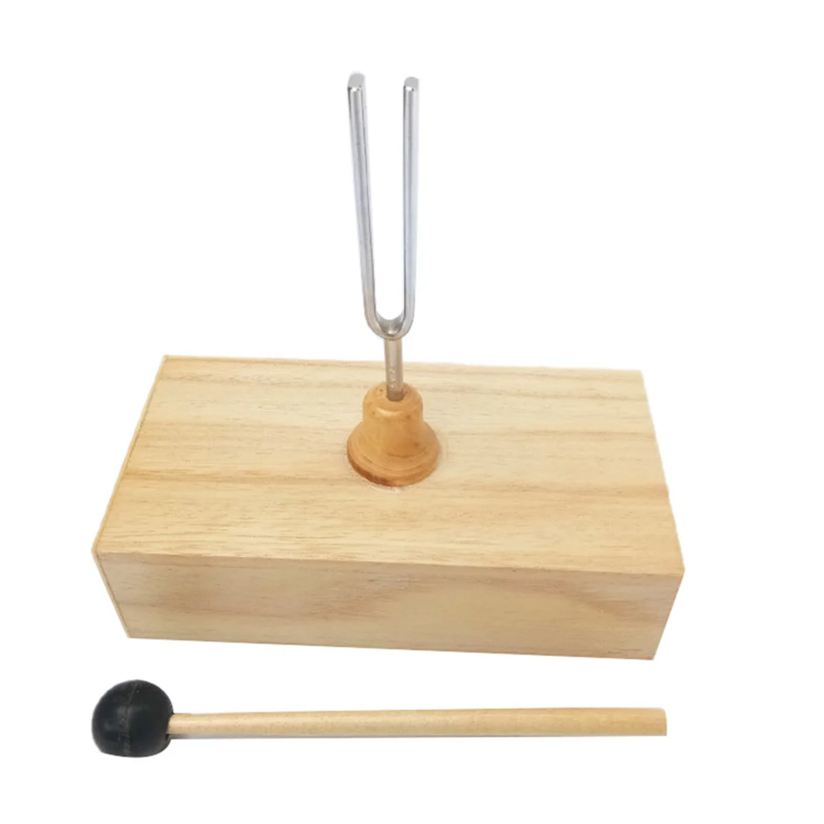 512HZ Tuning Fork with Wooden Resonator for Sound Therapy, Yoga, Meditation and Relaxation