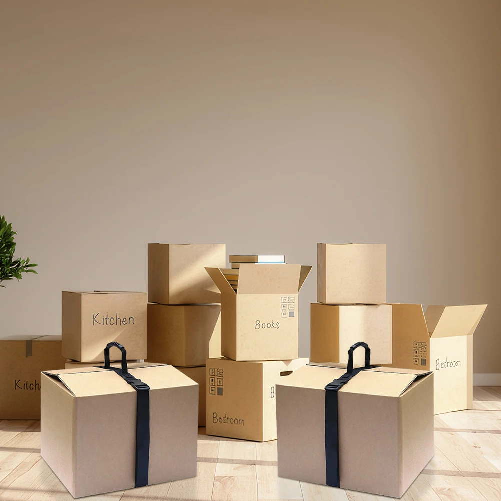 สายรัดบรรจุและขนย้ายแบบพกพาพร้อมที่จับและสายรัดหิ้วสายรัดบรรจุสายรัดเดินทางสำหรับกล่องหนักของชำกระเป๋าเดินทาง