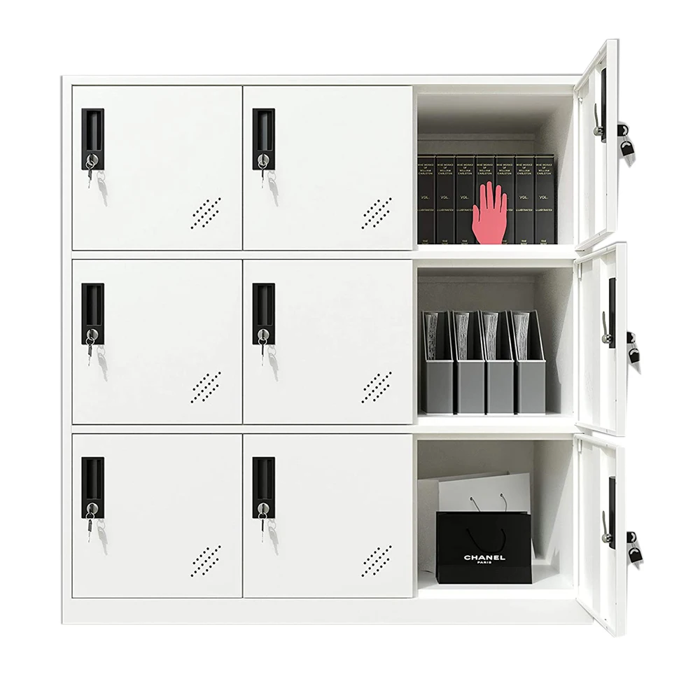 

Best Selling 9 Door White Steel Storage Lockers Home Modern Metal Cabinets