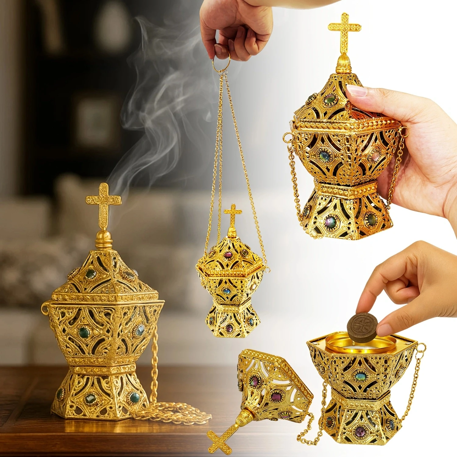 Golden Hollow Filigree Incense - огляд і ціна Incense Cone Holder