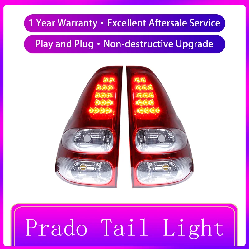 Automobile Taillight For Toyota Prado LC120 Brake Upgrade 2003-2009 LED Appliance Tail Lamp Auto Tools Assembly Accsesories