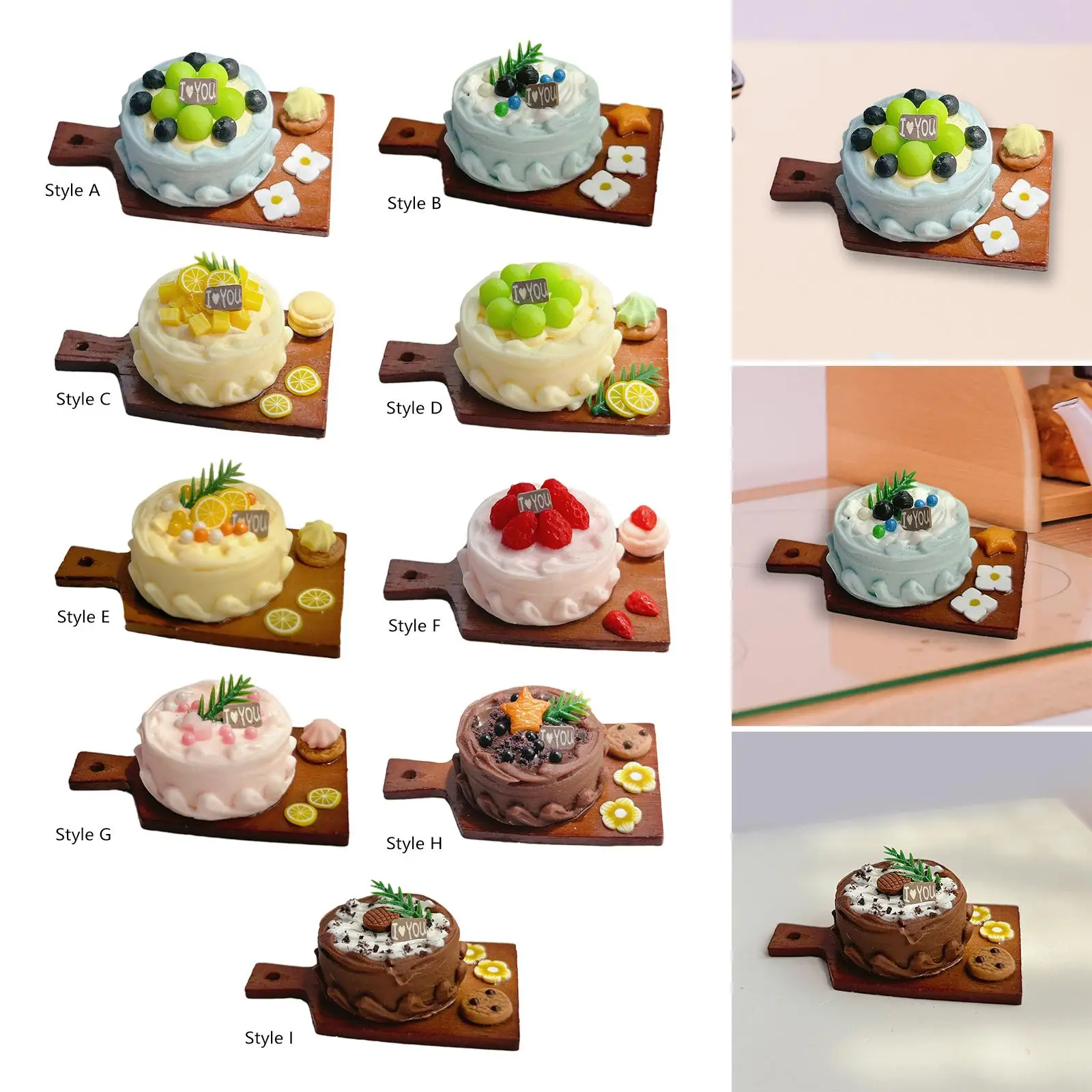 Dollhouse 1:6 1:12 Scale 3D Miniature food Scenery Supplies Decor