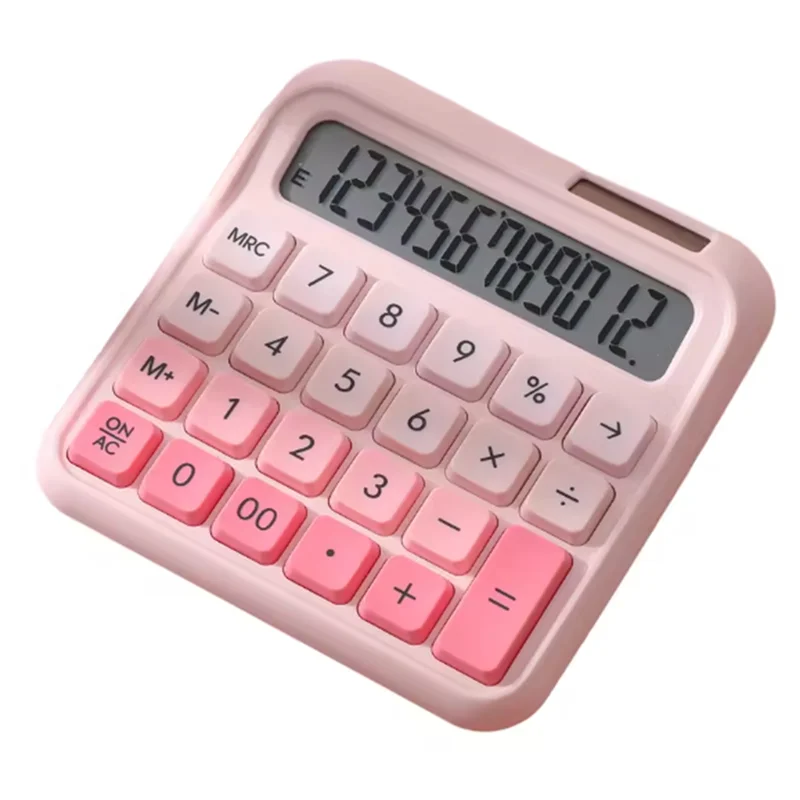 Calculator 12 Digit Large And LCD Display Big Button Calculators Solar Power And Battery Operated Suitable For Office