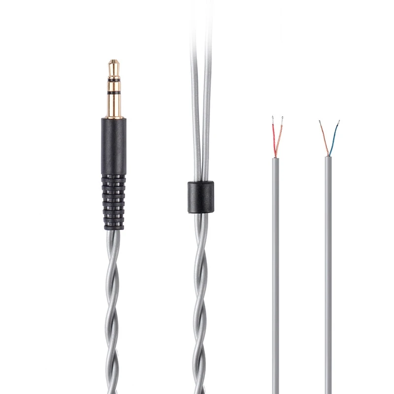 DIY PVC 이어폰 케이블 헤드폰 수리 교체 코드, OFC 와이어 코어, 3 극 잭, 3.5mm