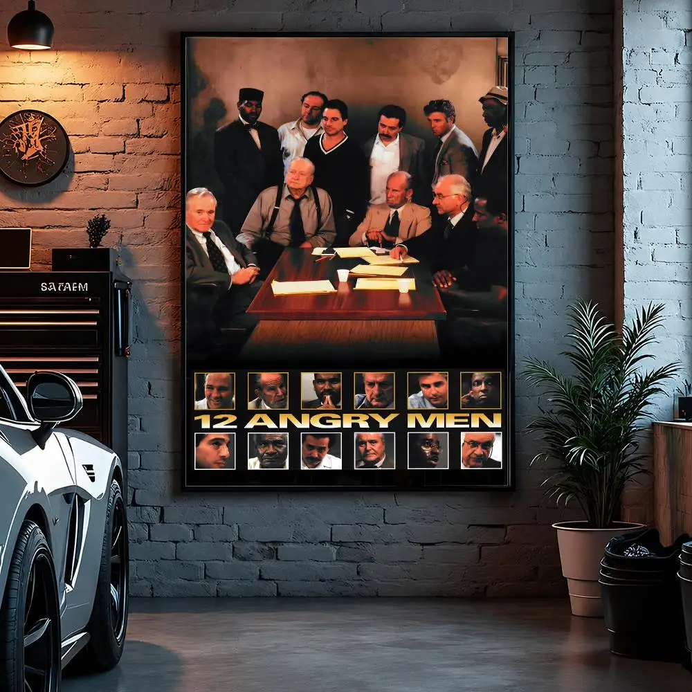 Movie Classic 1-12 Angry Men Poster Self Adhesive Art Poster Bedroom Dorm Gaming Room Decor Gift