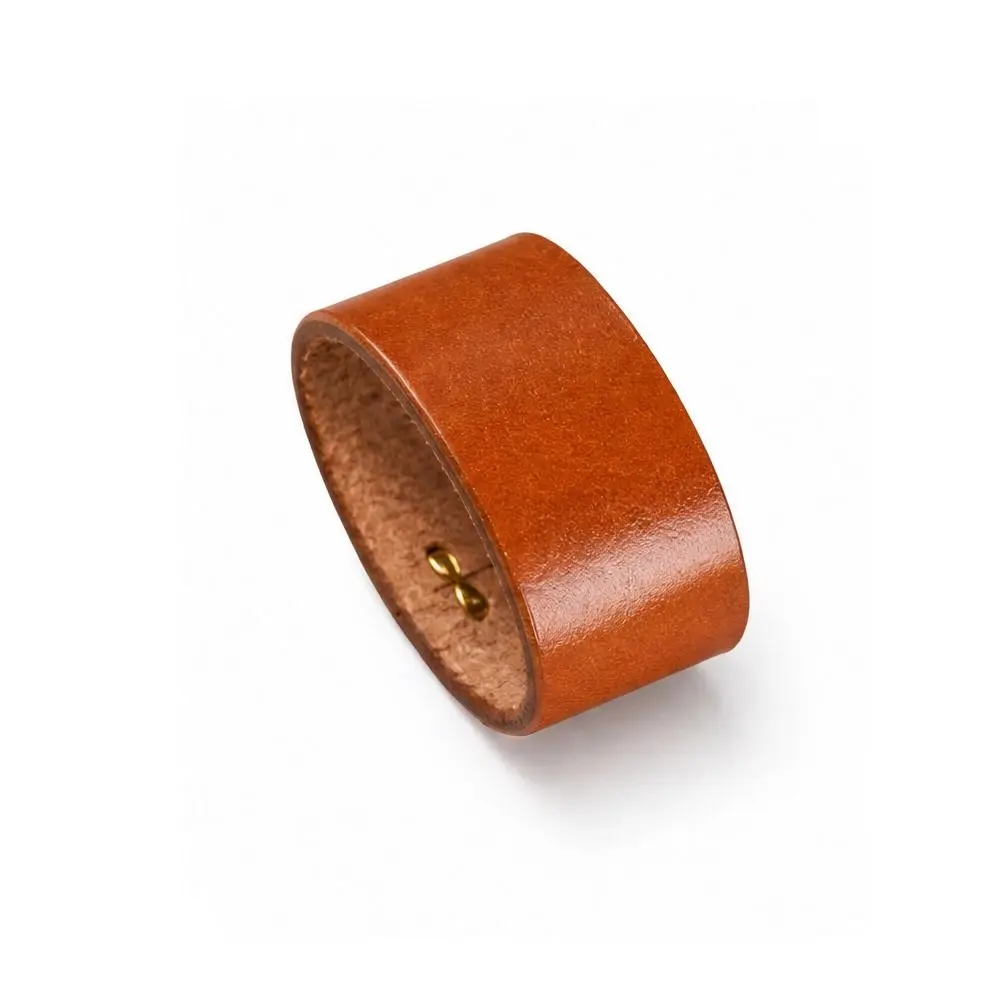 Vintage Cowhide Leather Belt Loop Keeper Delicate DIY Belt Retaining Ring Replacement Belt Strap Fixing Keeper For 3.8cm Belts