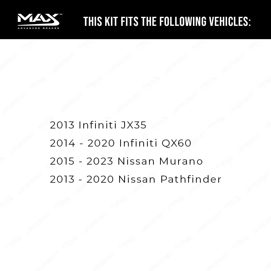 Kit freno per Nissan Murano 2015-2021 2013-2020 Pathfinder 2014-2020 Infiniti QX60 Disco rivestito con geometria di ricambio anteriore e posteriore