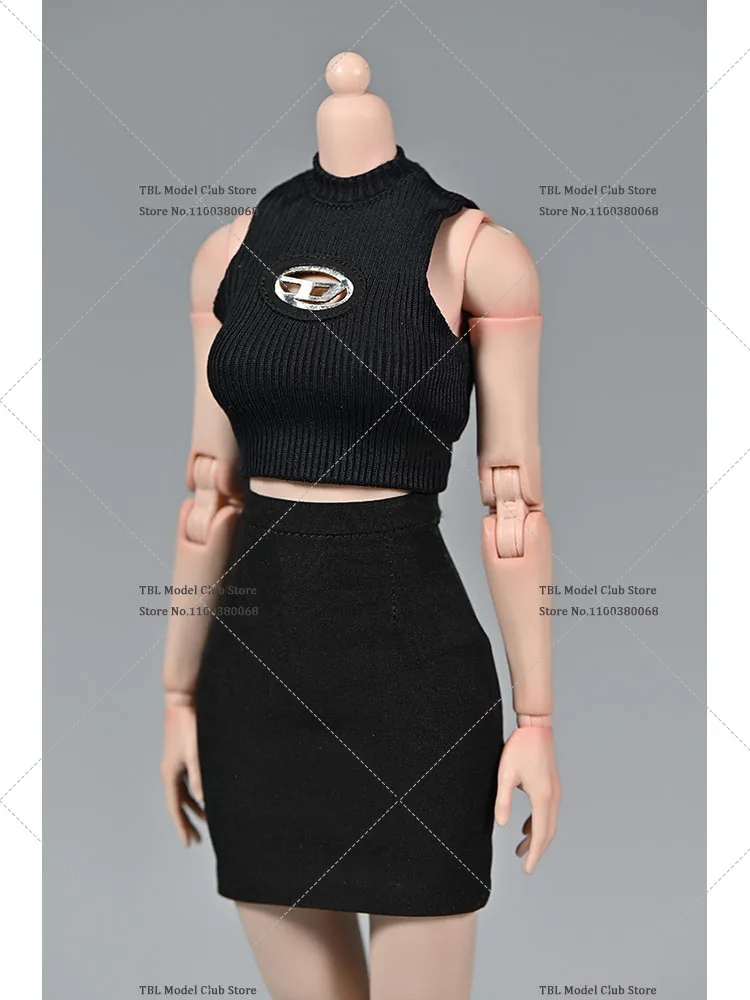 1/6 Vrouwelijke Soldaat T-shirt Effen Kleur Hoge Taille Slanke Korte Rok Vest Kleding Voor 12 inch Action Figure Beweegbare pop Model