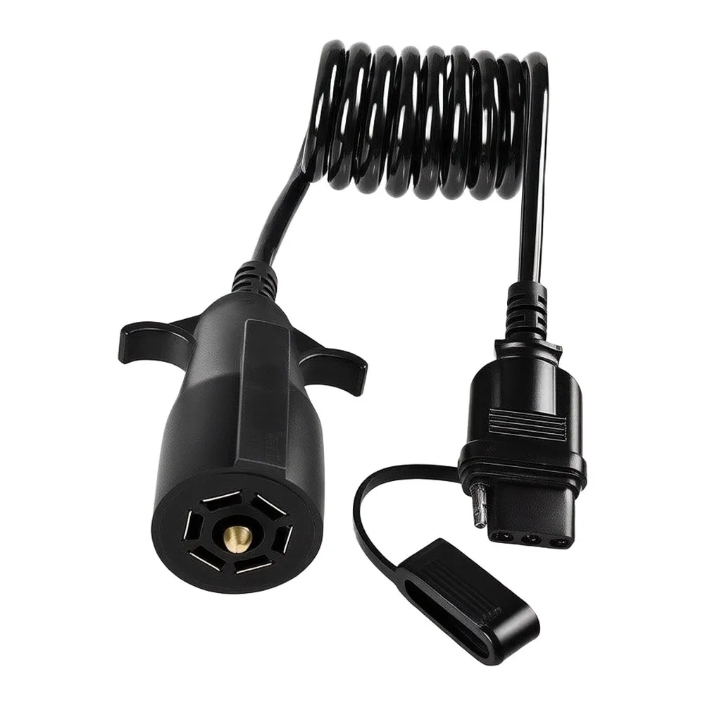 Trailer Adapter Cable for Converting 7-Way Tow Vehicle Outputs to 5-Way Flat Trailer Inputs with Reliable Signal Integrity