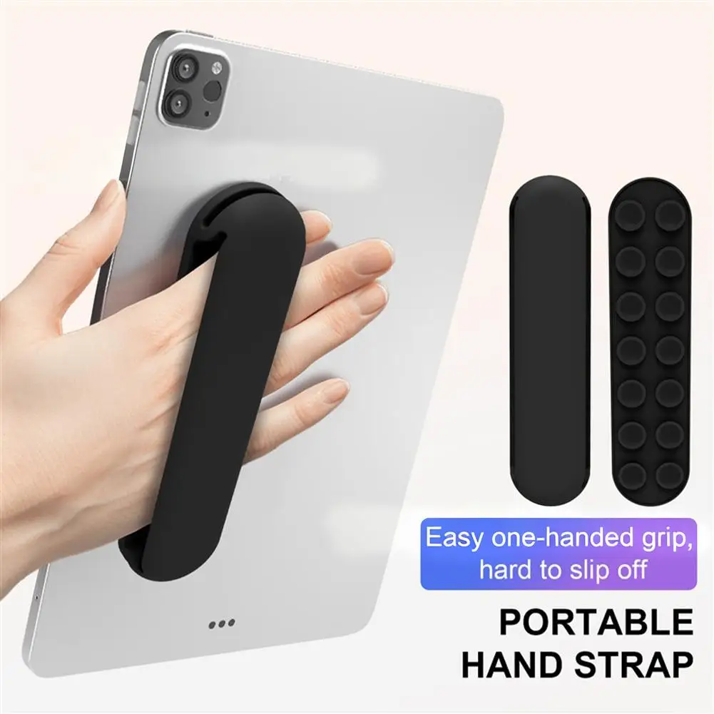 Universal Wristband Silicone Finger Holder Suction Cup Tablet Handheld Strap One-handed Operation for Tablet Handle Grip Stand
