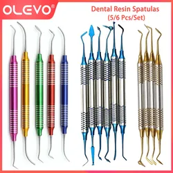 OLEVO Dental Composite Resin Spatulas Filling Tools Set Titanium Plated Double Head Aesthetic Restoration Resin Filler Dentistry