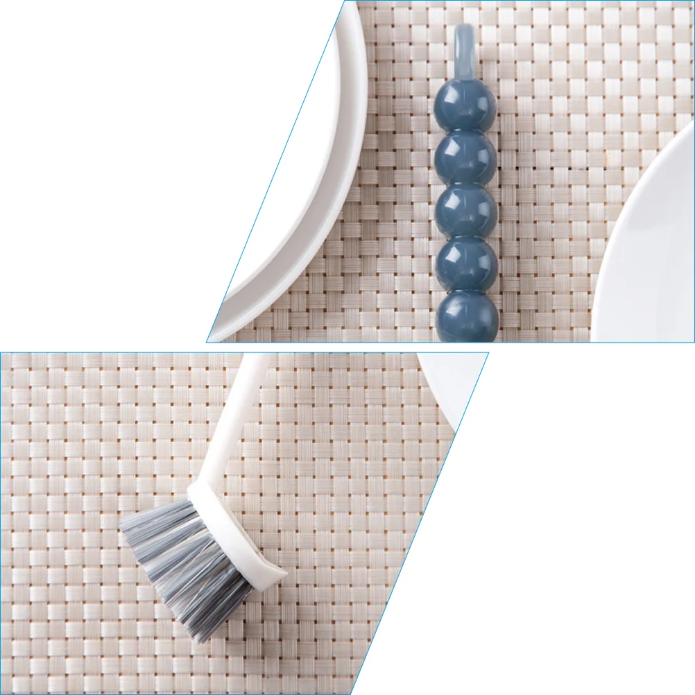 Brosse à vaisselle en plastique souple avec poils de poignée, nettoyeur de cuisine, pot, livres, outil, 2 pièces