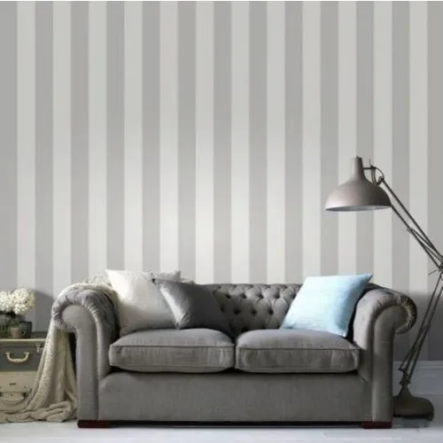 Zümrüt İnci Concept New Age 7940 Gray White Striped Wallpaper 5,33 M²