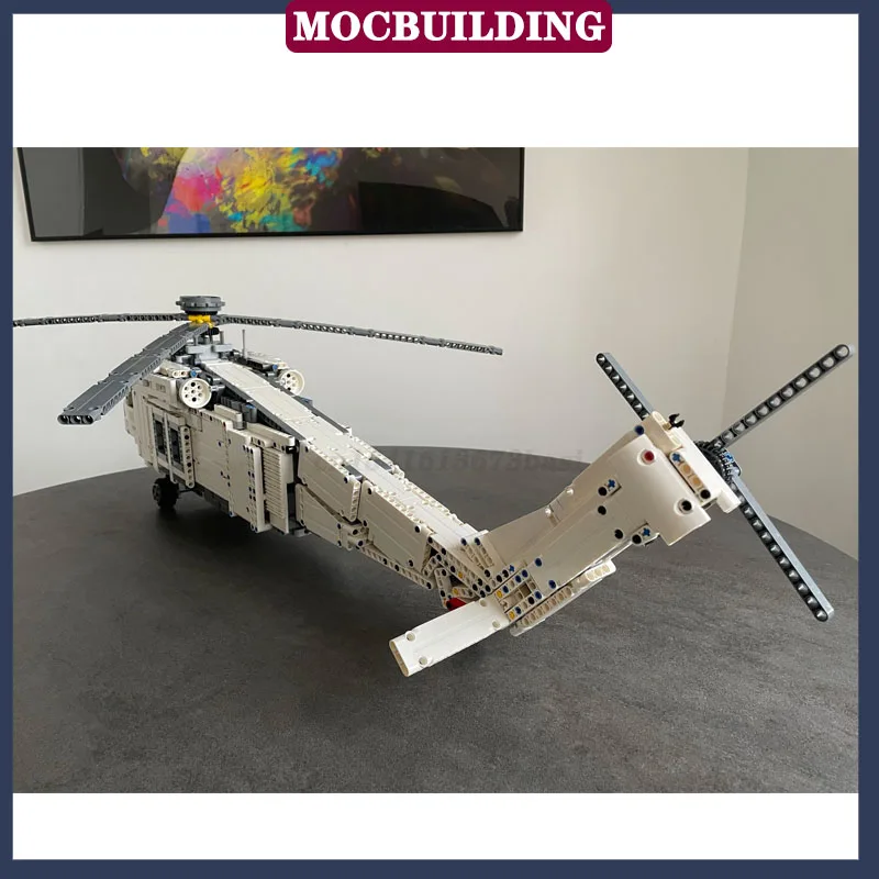 MOC Technologie Stadt Hubschrauber Modell Baustein Montage Flugzeug Boy Sammlung Serie Spielzeug Geschenke