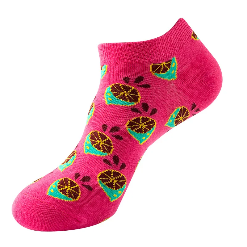 Unisex Fashion Cotton Men woman Socks Harajuku print Cartoon Socks Fruit Animal Casual Ankle low cut Funny socks