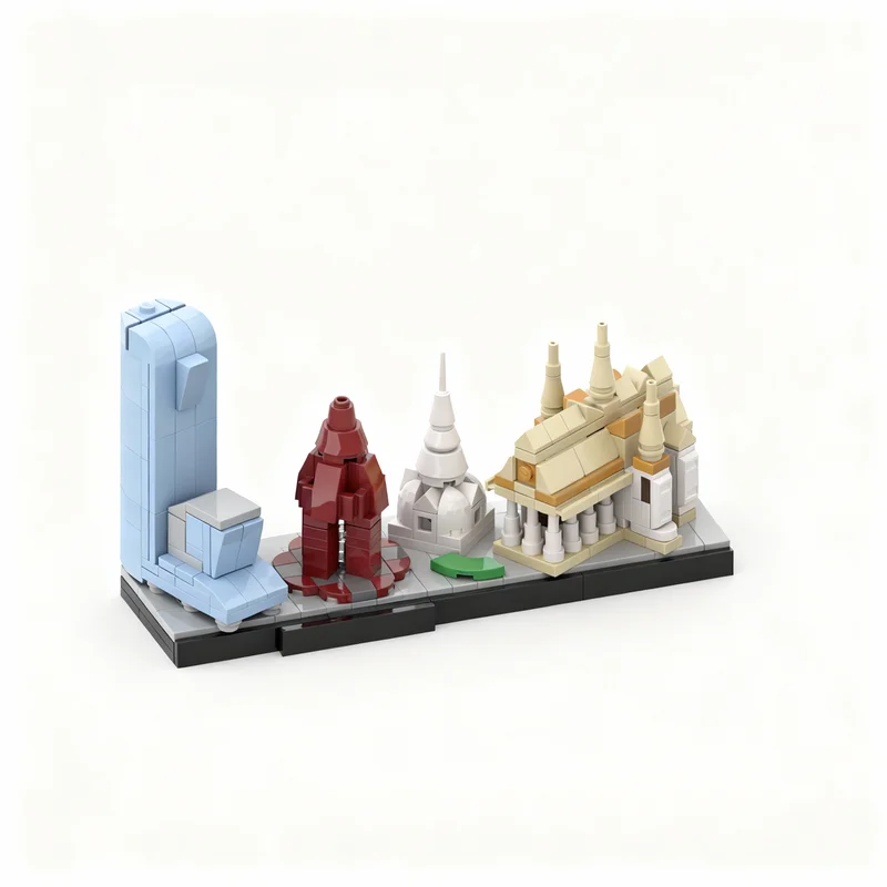 

354PCS MOC Architecture Phnom Penh Style Diorama Model Custom Building Blocks DIY Assembly Display Gift Collectible Building Set