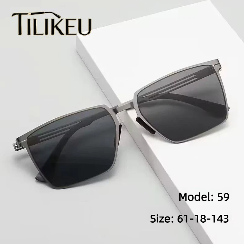 2026 Ultra-light German Screwless Nylon Sunshade Driving Polarized Sunglasses Classic Square Ultraviolet Fishing Men Sun Glasses