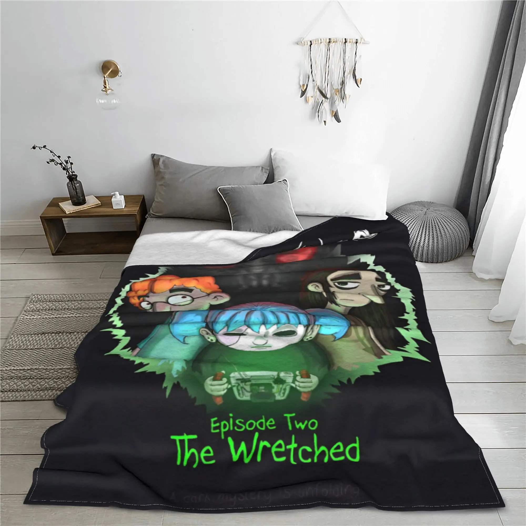 Sally Face Game Anime SF Blankets Flannel Horror Sal Fisher Lightweight Throw Blanket Travel Car Sofa Couch Plush Thin Quilt