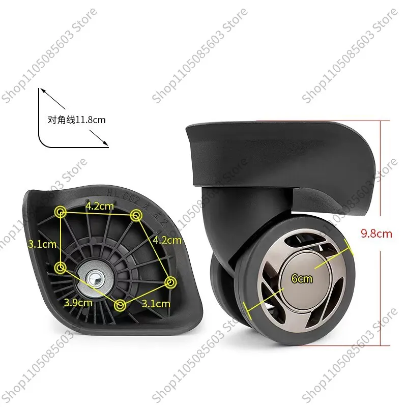 Luggage Replacement Universal Wheel for HL002, Aluminum Frame Suitcase Caster Roller, Travel Trolley Case Repair