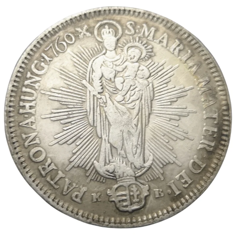 1760 Hungary 1 Taller - Maria Terezia Maria Theresia Silver Plated Copy Coin