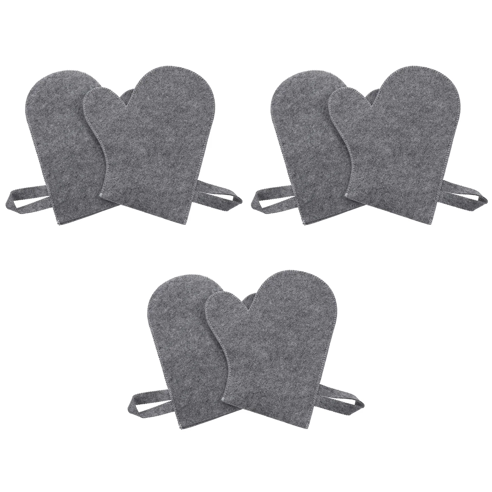 6 pçs resistente ao calor luvas de sauna feltro absorvente chuveiro luvas de banho para casa spa sauna spa luva de banho para mulher