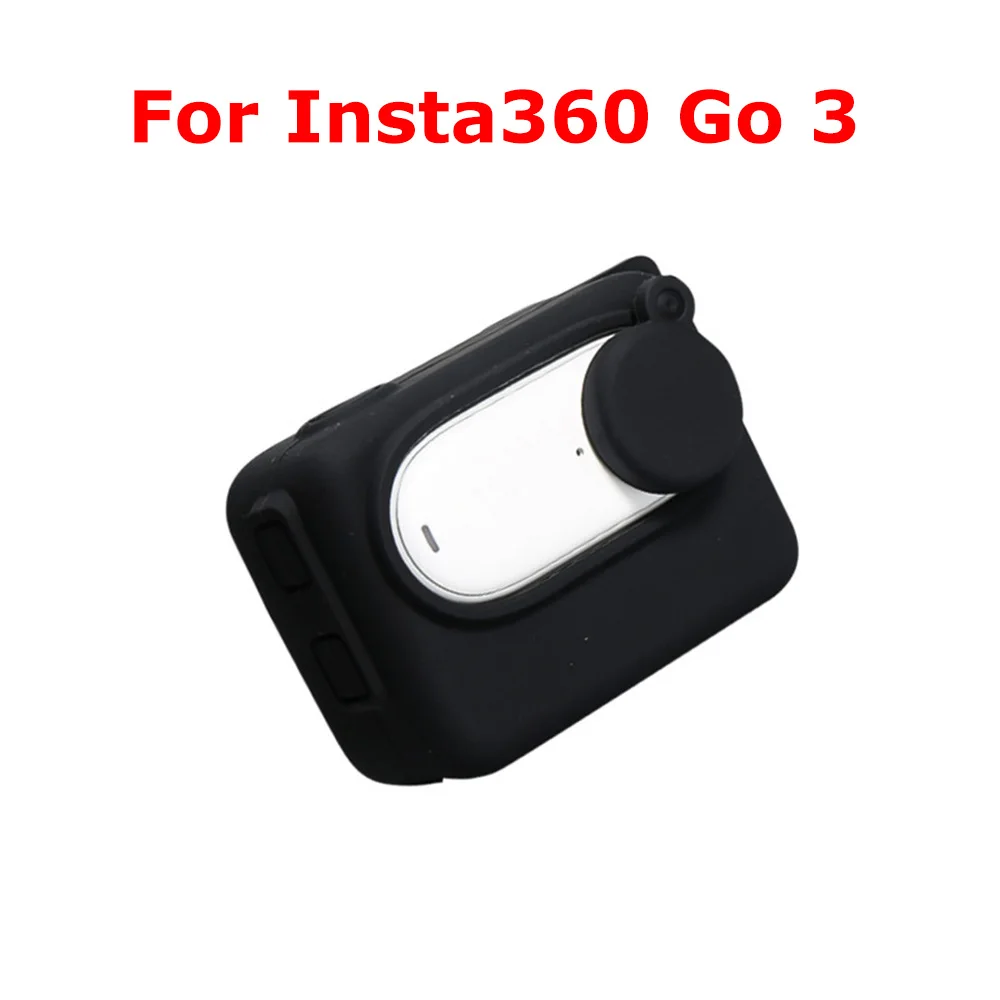 

Silicone Case for Insta360 Go 3 Thumb Camera Protective Cover with Flip-Up Back & Lens Cap Quick-Release Base
