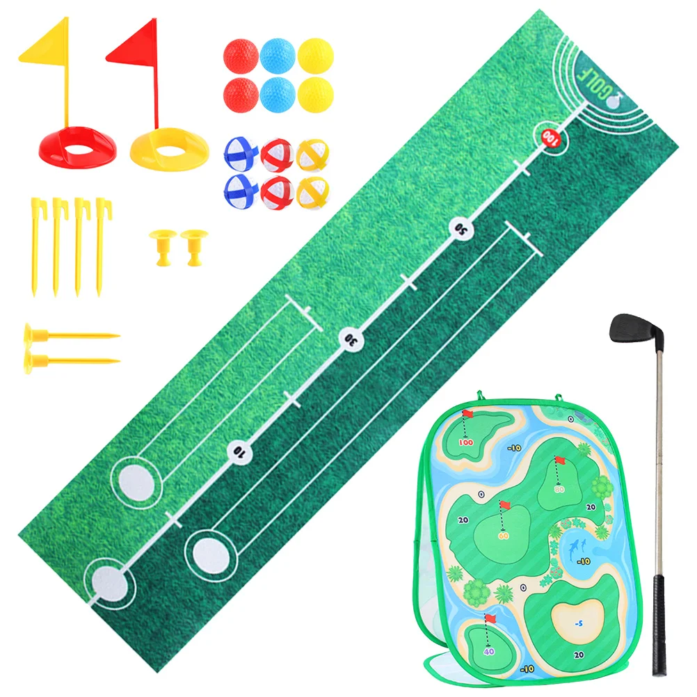 

1Set Kids Golf Game Playset Foldable Portable Practice Mat Indoor Outdoor Educational Golf Set Sport Toys for Kids