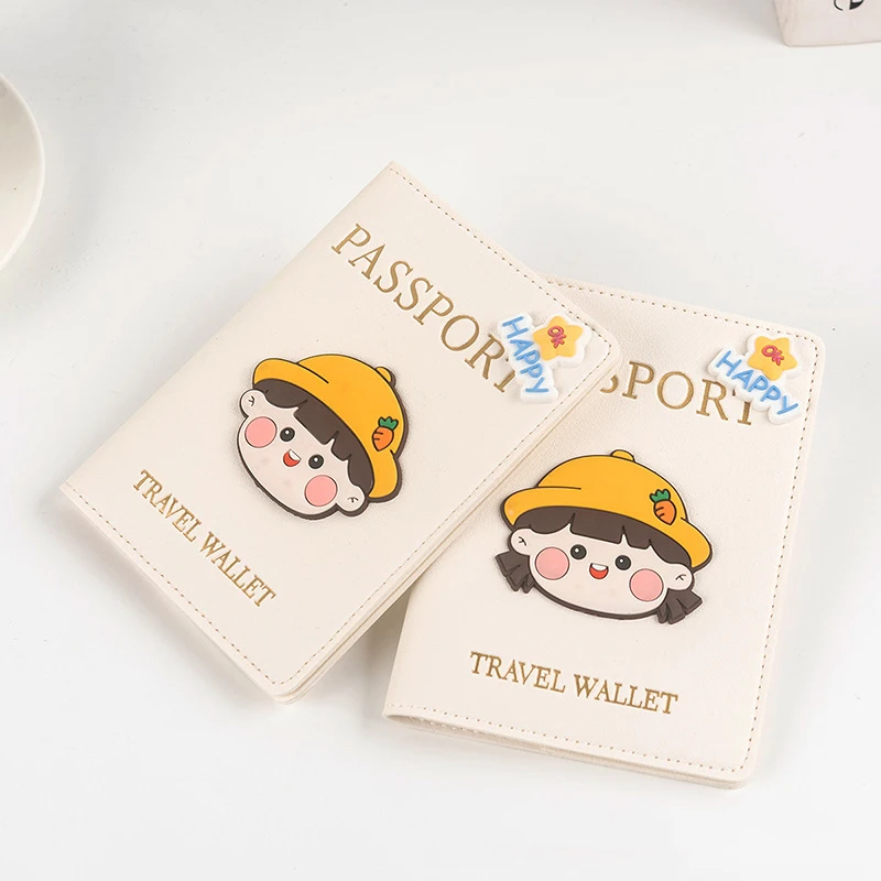 

Cartoon Passport Covers Boy and Girl Travel Wallet Pu Passport Case Passport Protector Cover on The Passports