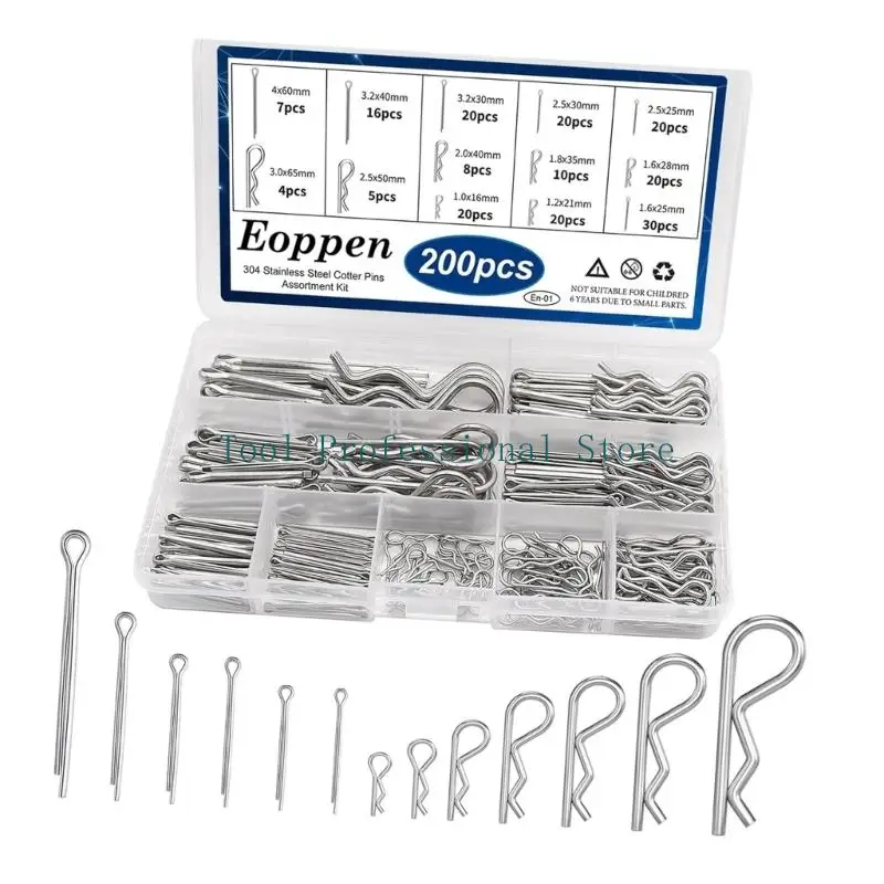 57QF 200Pcs Secure Locking R Clip with High Security Locking for Durability Use in Auto and Building Industries