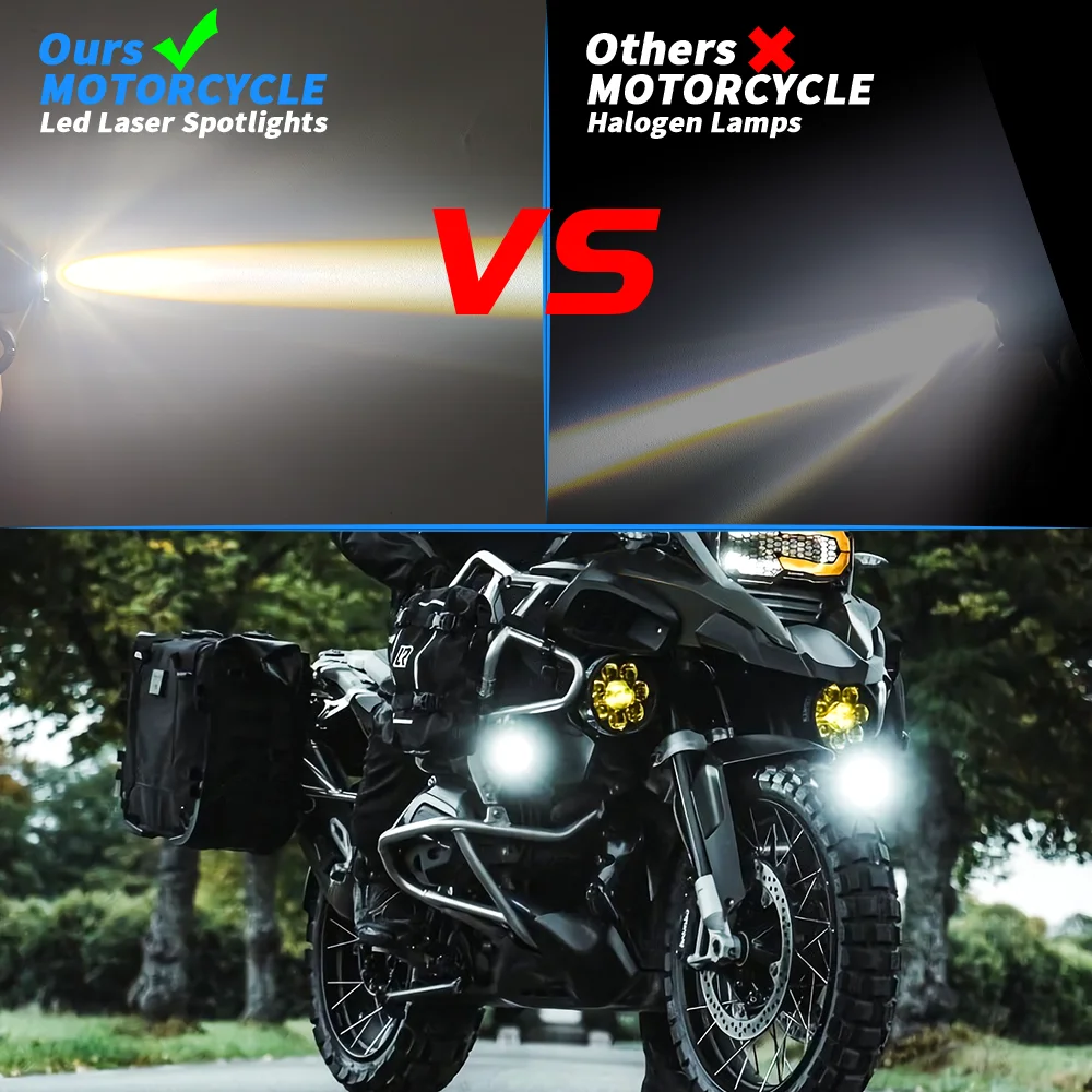 Motorcycle Headlight LED Auxiliary Fog Light 6000K Moto Driving Car Fog Spot Head Light Lamp for for BMW R 1200 GS Adventure LC view 3