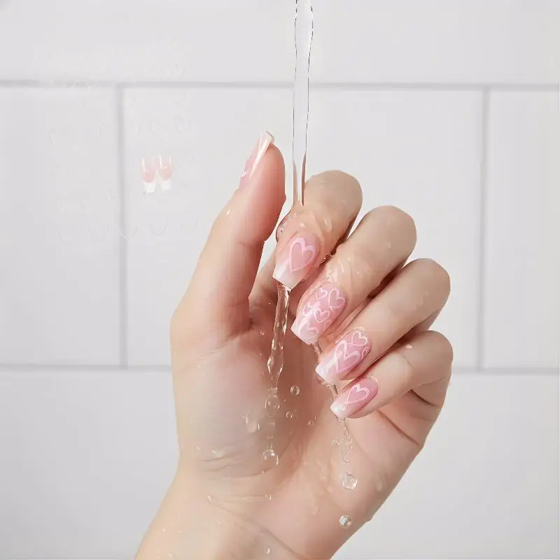 3D Nail Art Stickers Golden Love Heart Self Adhesive Chic Design for Everyday Wear and Beauty Salon Usage