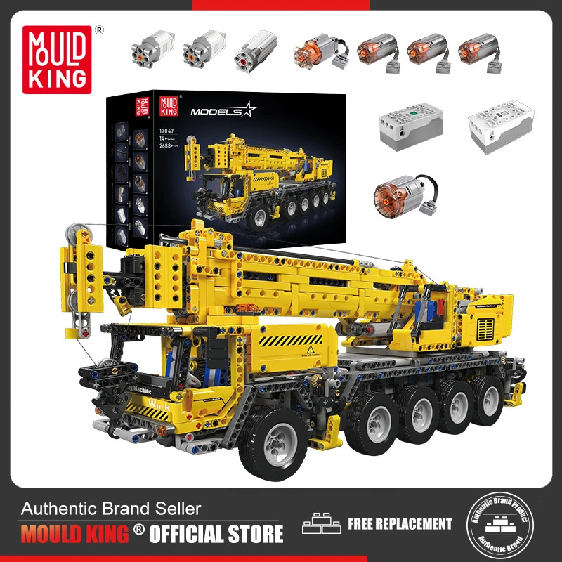 Les meilleurs jouets en blocs techniques pour enfants le modèle de grue mobile Mould King 17047 avec contrôle par application