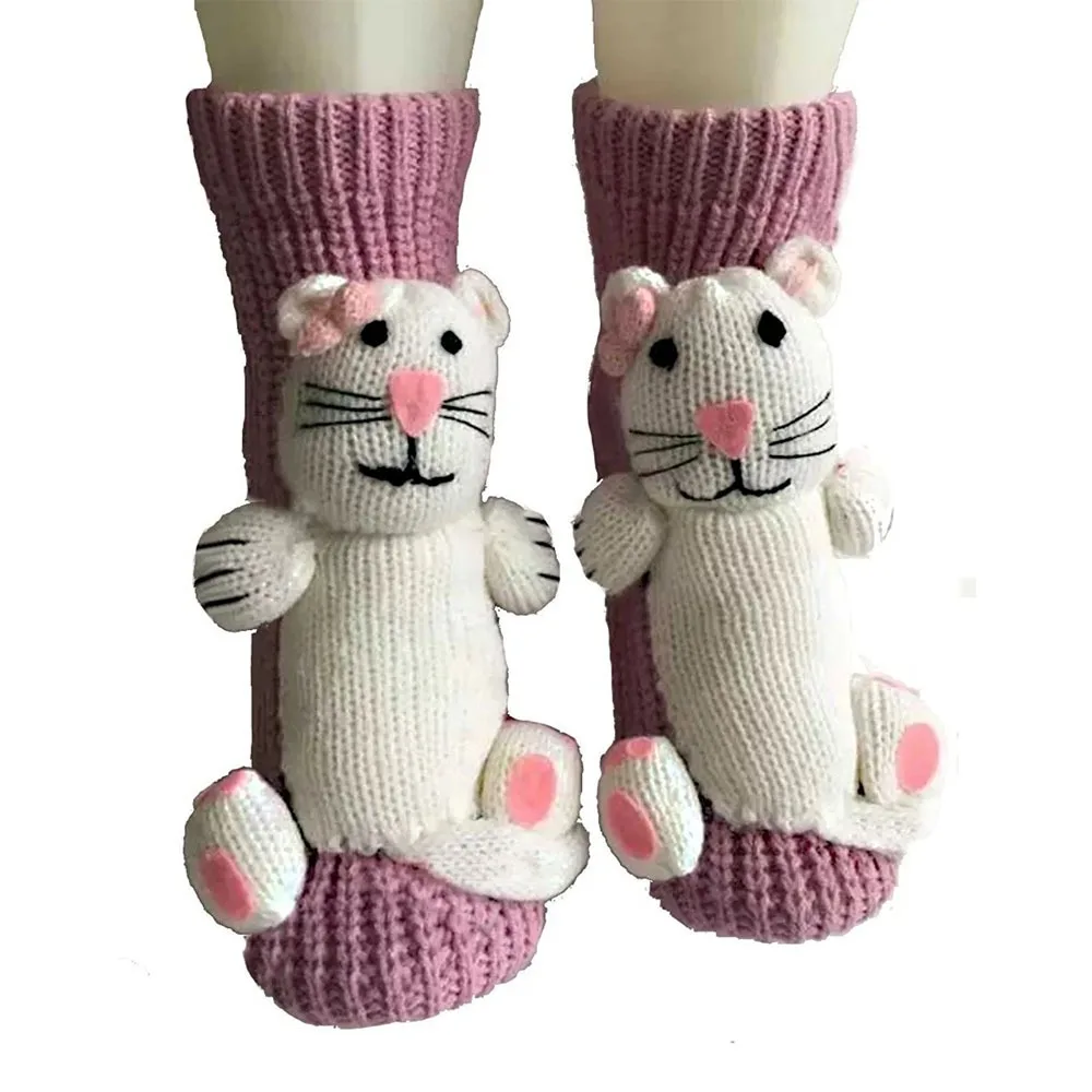

High Quality Knitted 3D Knit Animal Socks Breathable Casual Handmade Crocheted Sock Warmth Novelty Sock Autumn Winter