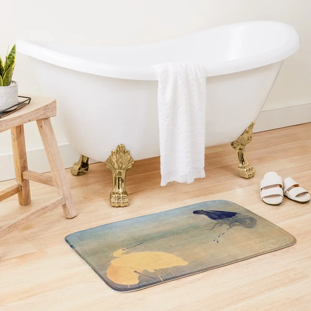 

Utamaro Kitagawa - Cormorant And White Heron Bath Mat Slip-Resistant Toilet Carpet Mat