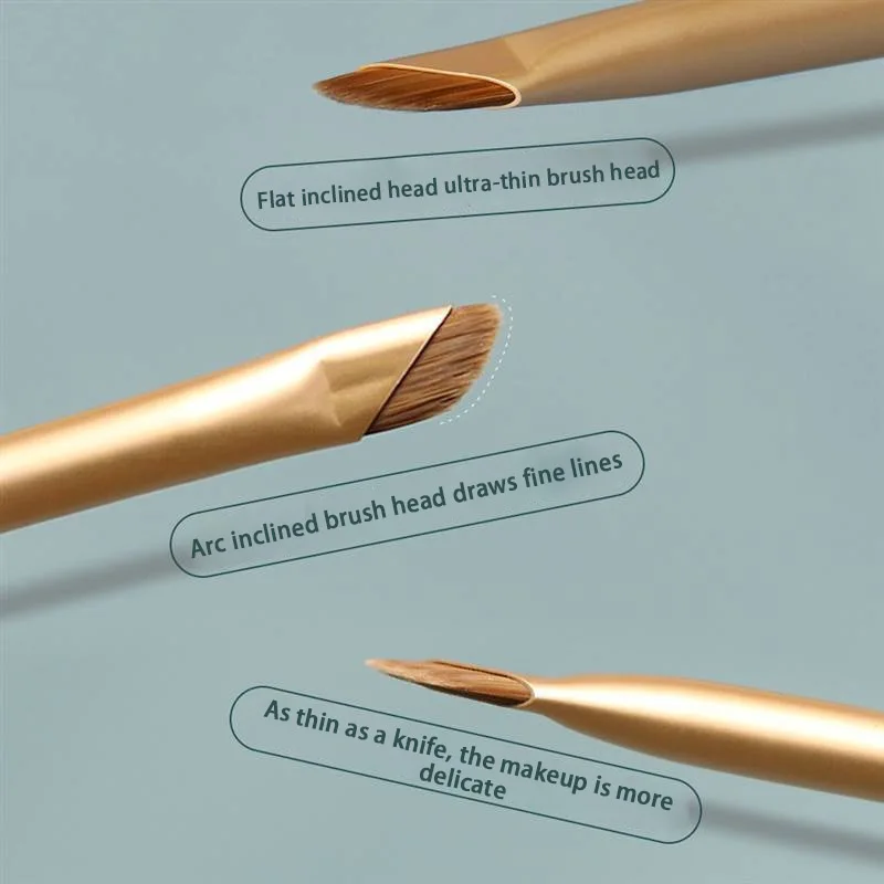 Upgrade Professionelle Make-Up-Tools Eyeliner Augenbrauen Pinsel Schräg Flache Sichel Klinge Eyeliner Pinsel Wolle Faser Augenbraue Kontur