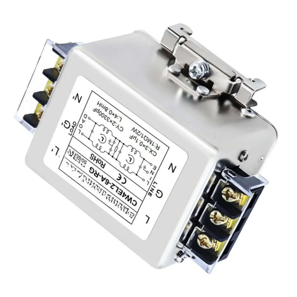Single Phase Two Stage AC For Power Supply Filter CW4EL2-RG For 6a 10A 20A 40A DIN Rail Terminal Block Anti-interference For