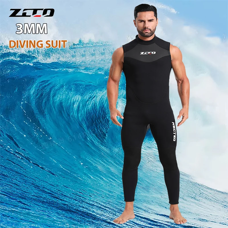 

New 3mm Neoprene Vest Wetsuit One Piece Wetsuit Scuba Sleeveless Diving Suit Men Spearfishing Snorkeling Surfing Swimsuit Summer