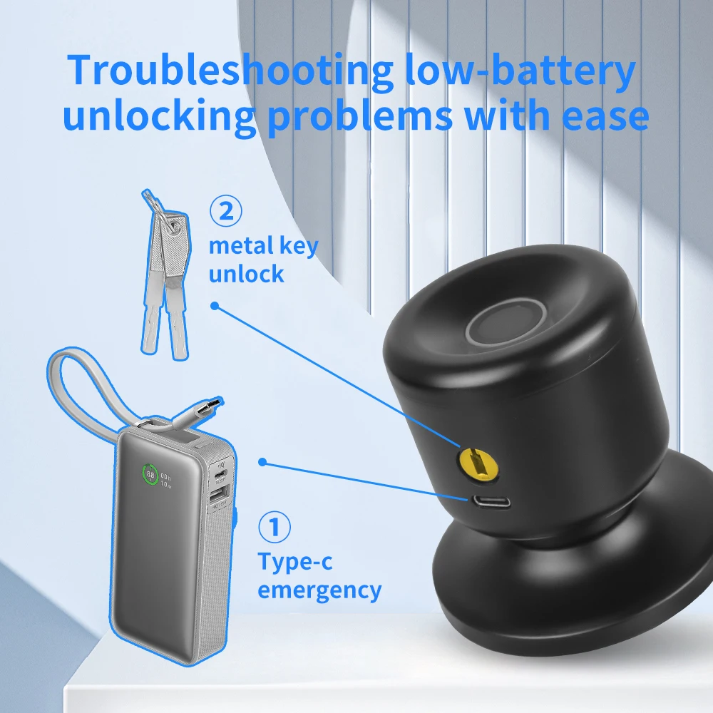 YFK Tuya Smart Door Lock Fingerprint Unlocking Electronic Lock Built-in Battery Dual-Mode Settings For Home Apartment or Gateway view 5