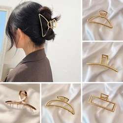 Vintage Gold Color Geometric Hair Clips Metal Hair Claw Cross Hairclip Headband Hairpin Hair Crab Women Hair Accessories Jewelry