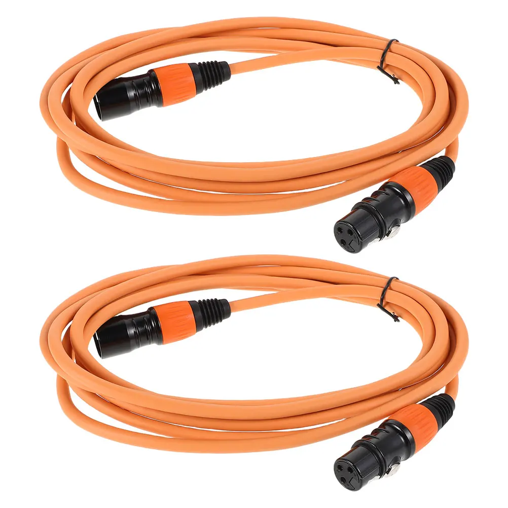 

2 Pcs Xlr Microphone Cable Small Metal Shell Balanced Audio Transmission Speaker Orange Copper Wire Mic Cables Audio Cable