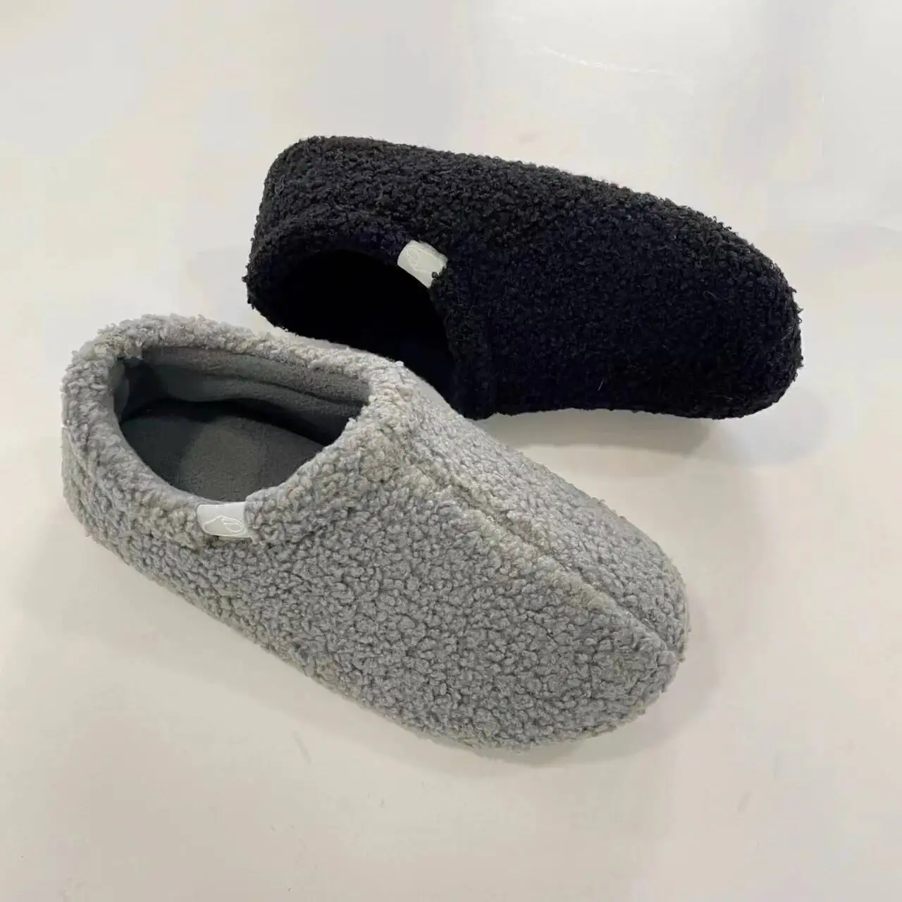 

Couples' Home Slippers Teddy Fleece Full Heel Design Silent Anti Slip Postpartum Shoes For Men & Women Indoor Household Slippers