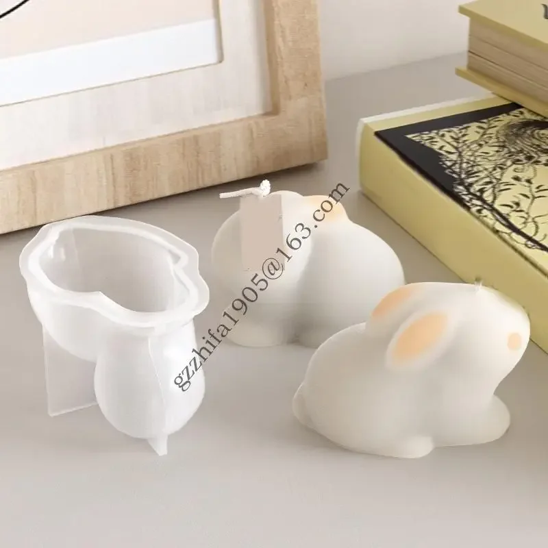 .D0lc Rabbit en forme bougie moule gypse Moule gypse Moule décoration maison