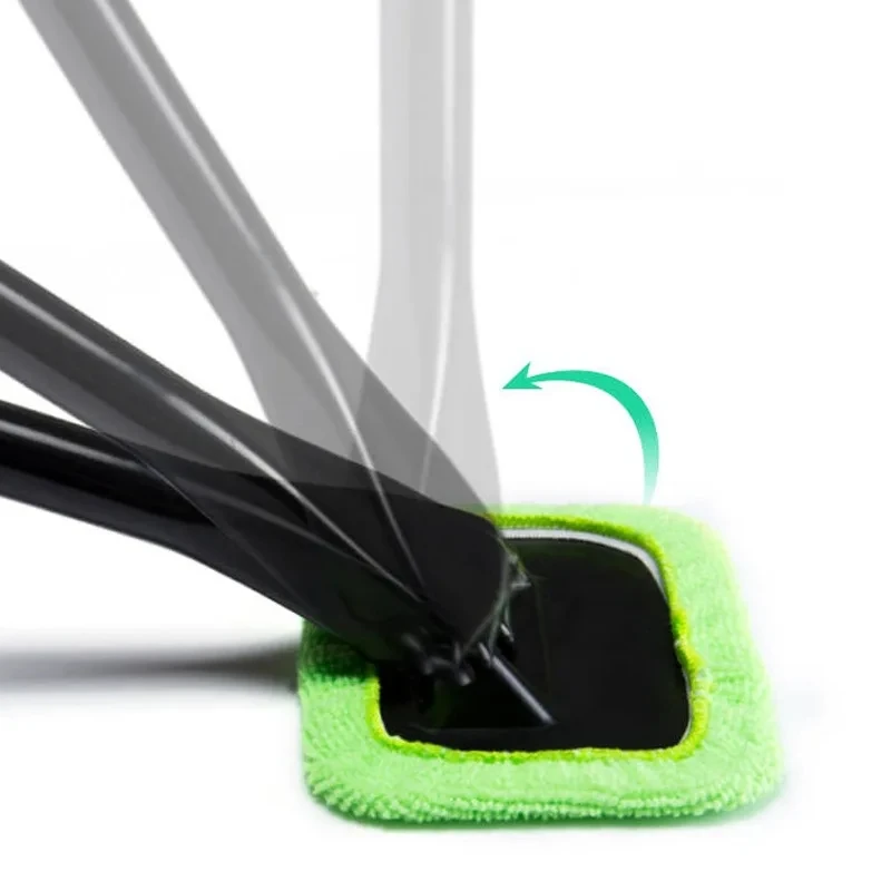 Car Window Cleaner Brush Kit Microfiber Windshield Cleaning Tool Auto Interior Glass Wash Wiper Long Handle Reusable Cloth Pad image 4