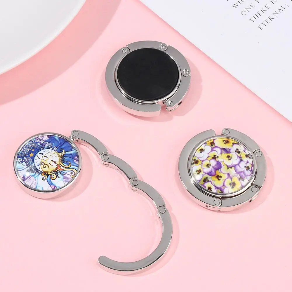 Fashion Folding Crystal Portable Desk Hooks Table Bag Hook Purse Holder Table Hanger