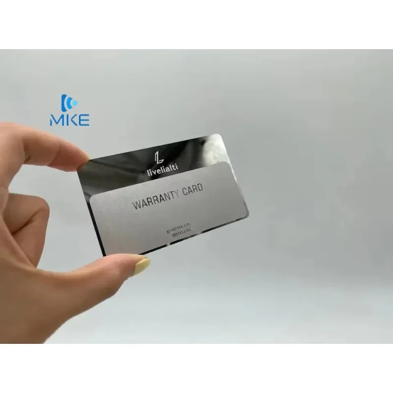 Custom Etching Silver Metal Mirror Business Card